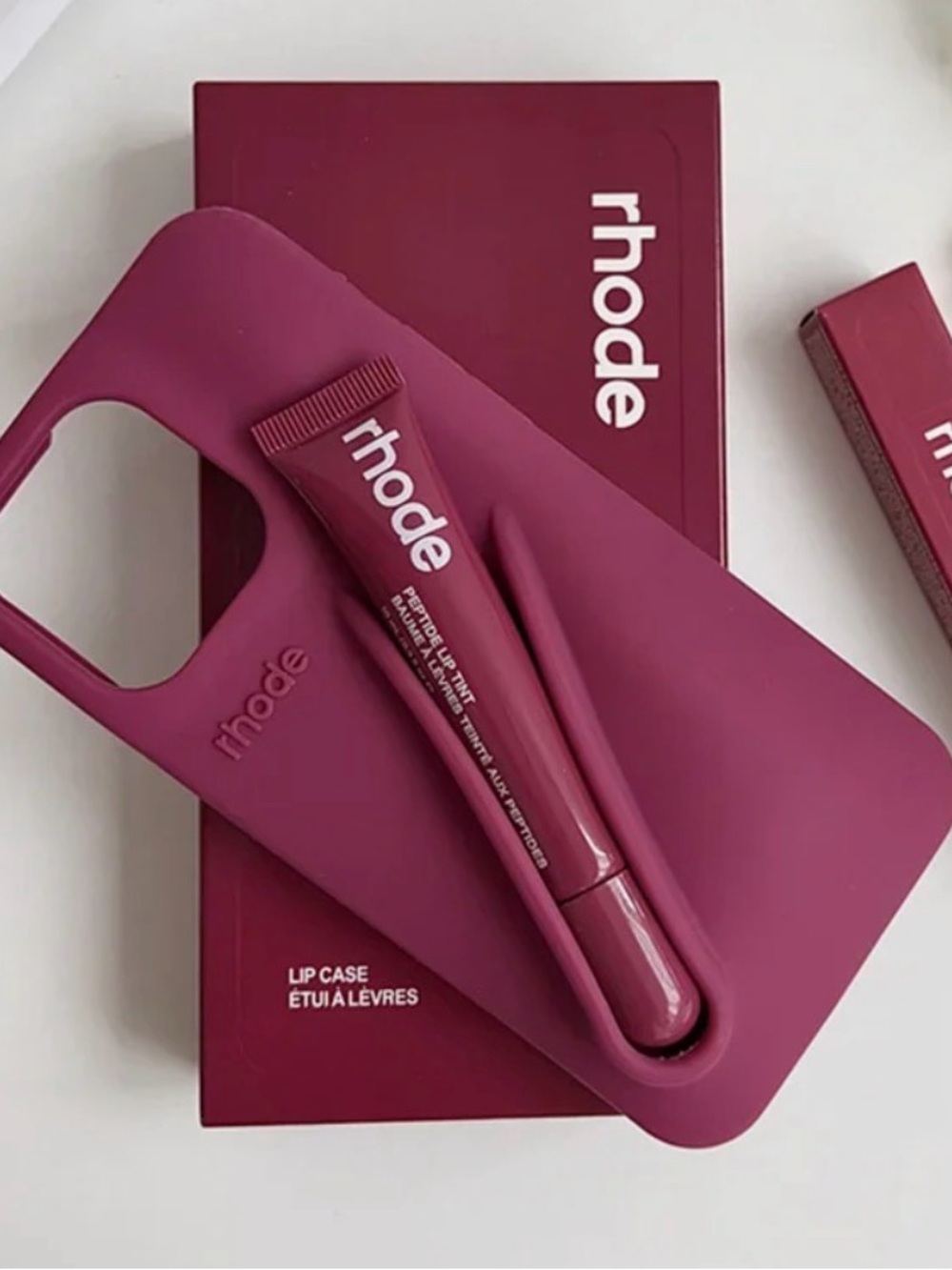 RHODE Phone Case in raspberry